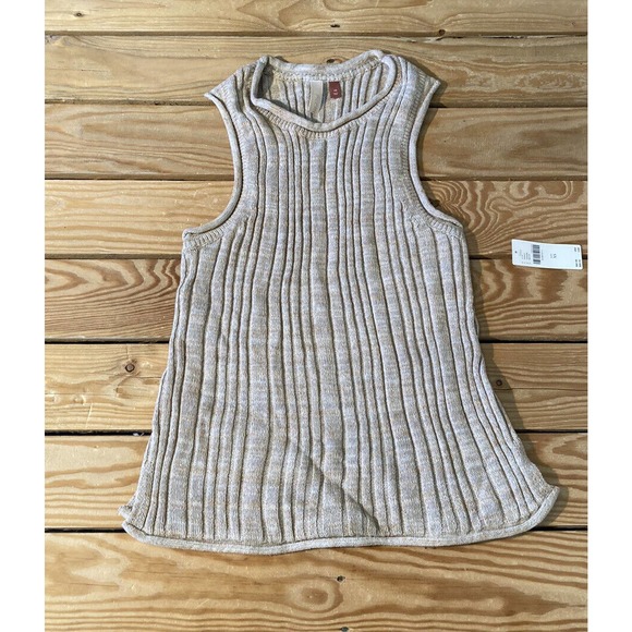 NWT Pilcro Women’s Beige Ribbed Sweater Vest Size XS MSRP $80 - Picture 1 of 8